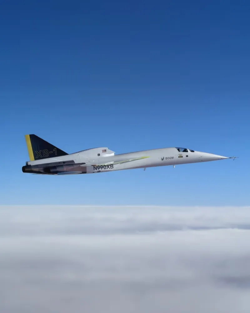 XB-1 in flight above the clouds